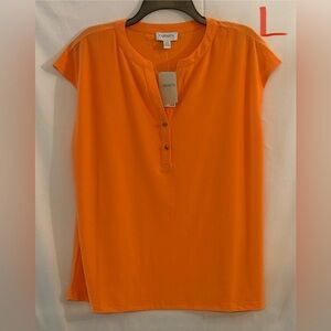 Carmen Women's Bold Orange Cap Sleeve Blouse